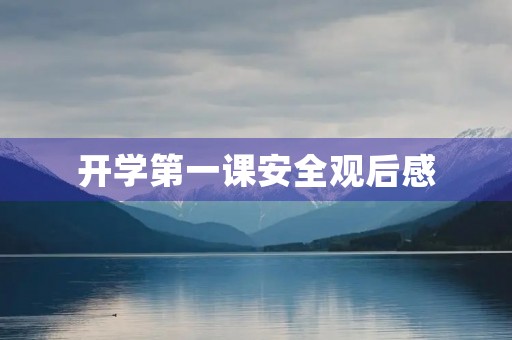 开学第一课安全观后感 开学第一课安全观后感