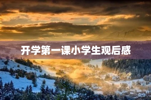 开学第一课小学生观后感 开学第一课小学生观后感