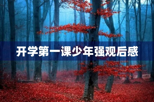 开学第一课少年强观后感