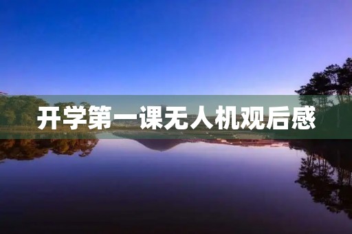 开学第一课无人机观后感