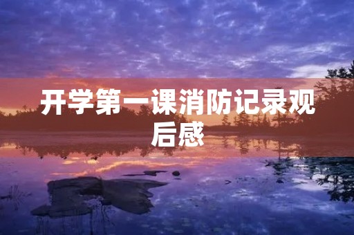 开学第一课消防记录观后感