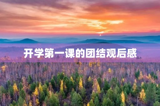 开学第一课的团结观后感