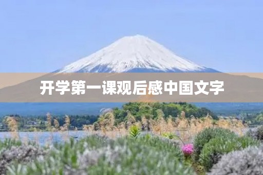 开学第一课观后感中国文字 开学第一课观后感中国文字