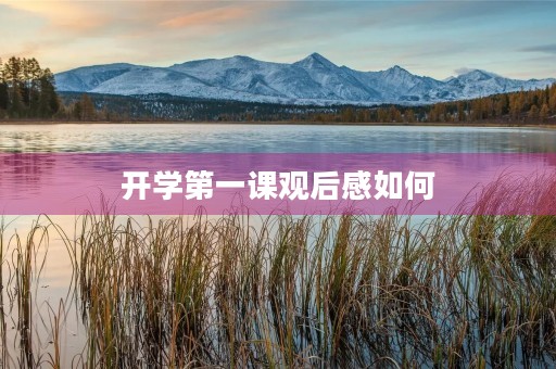 开学第一课观后感如何 开学第一课观后感如何