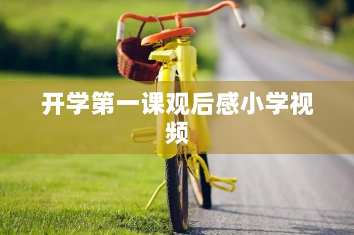 开学第一课观后感小学视频 开学第一课观后感小学视频