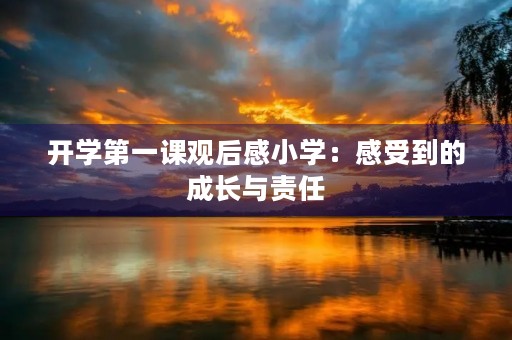 开学第一课观后感小学：感受到的成长与责任