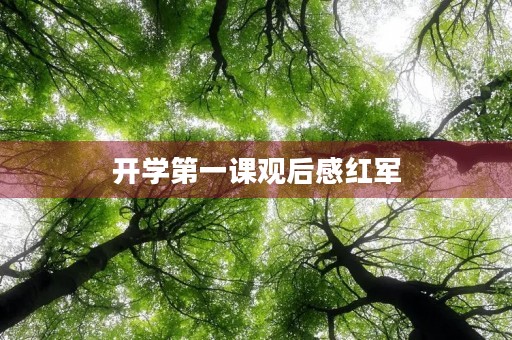 开学第一课观后感红军