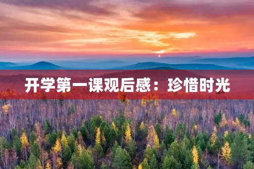 开学第一课观后感：珍惜时光，追求卓越