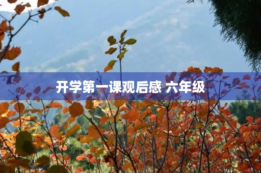 开学第一课观后感 六年级 开学第一课观后感 六年级