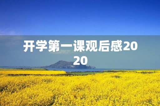 开学第一课观后感2020