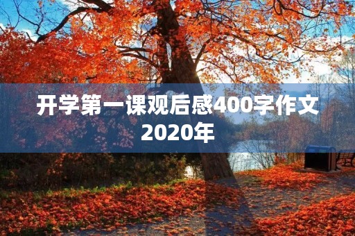 开学第一课观后感400字作文2020年