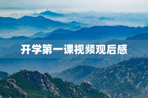 开学第一课视频观后感
