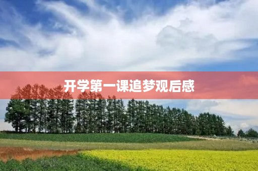 开学第一课追梦观后感
