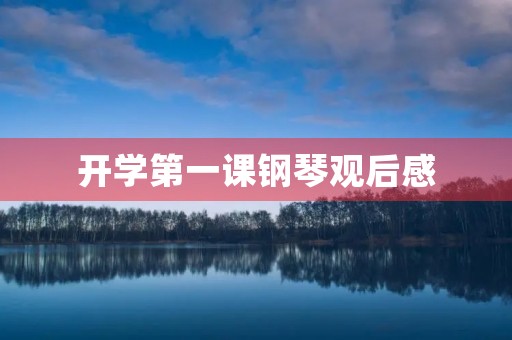 开学第一课钢琴观后感