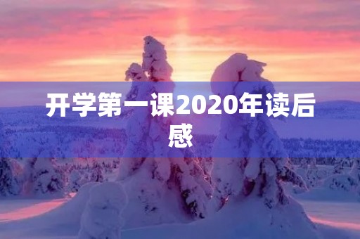 开学第一课2020年读后感