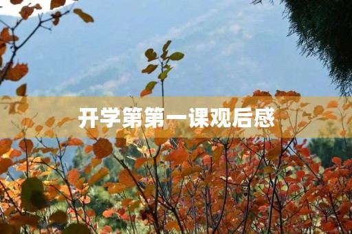 开学第第一课观后感 开学第第一课观后感