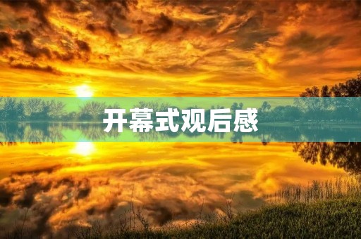 开幕式观后感 开幕式观后感
