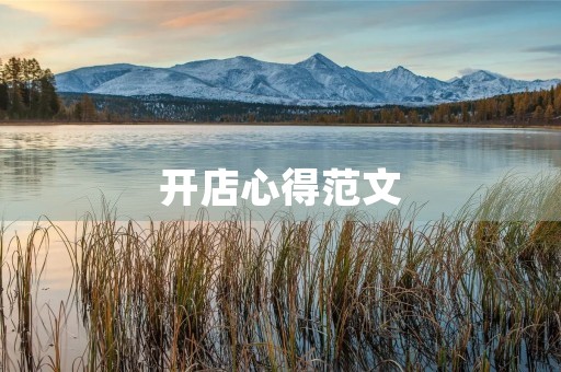 开店心得范文