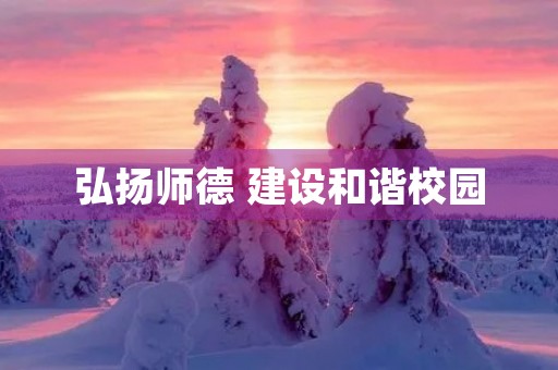弘扬师德 建设和谐校园 弘扬师德 建设和谐校园