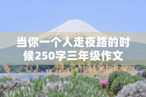 当你一个人走夜路的时候250字三年级作文 当你一个人走夜路的时候250字三年级作文