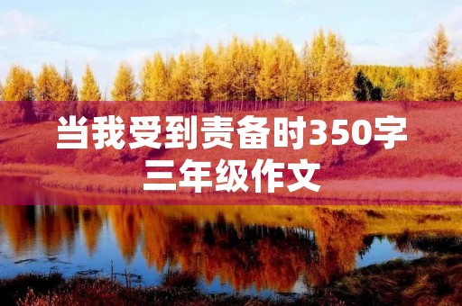 当我受到责备时350字三年级作文 当我受到责备时350字三年级作文