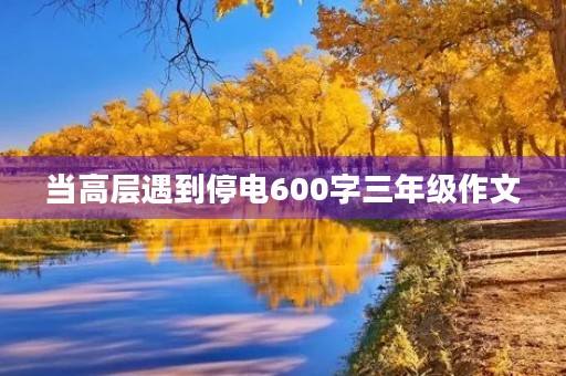 当高层遇到停电600字三年级作文 当高层遇到停电600字三年级作文