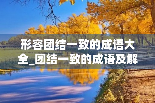 形容团结一致的成语大全_团结一致的成语及解释
