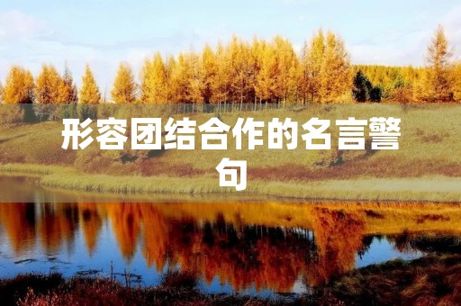 形容团结合作的名言警句，形容团结合作的名言警句大全