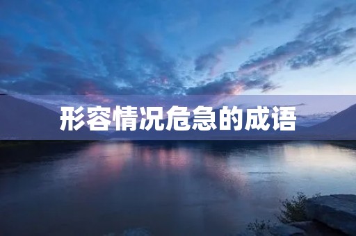 形容情况危急的成语