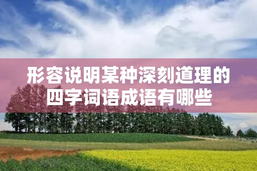 形容说明某种深刻道理的四字词语成语有哪些 形容说明某种深刻道理的四字词语成语有哪些