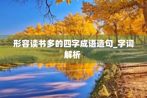 形容读书多的四字成语造句_字词解析 