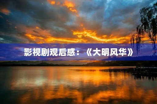 影视剧观后感：《大明风华》