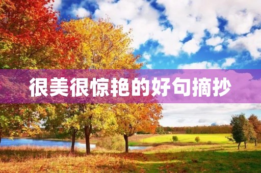 很美很惊艳的好句摘抄,很美很惊艳的好句摘抄短句 很美很惊艳的好句摘抄,很美很惊艳的好句摘抄短句