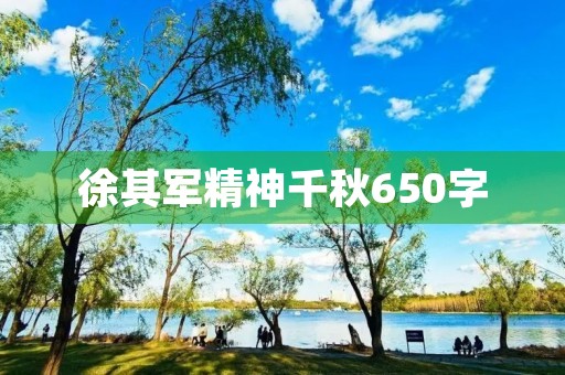 徐其军精神千秋650字 徐其军精神千秋650字