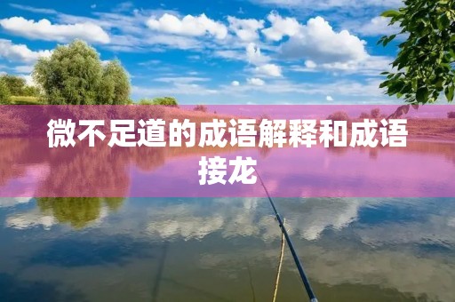 微不足道的成语解释和成语接龙