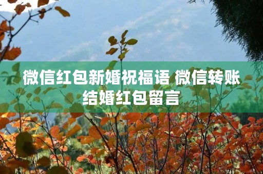 微信红包新婚祝福语 微信转账结婚红包留言