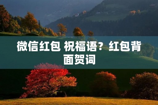 微信红包 祝福语?红包背面贺词