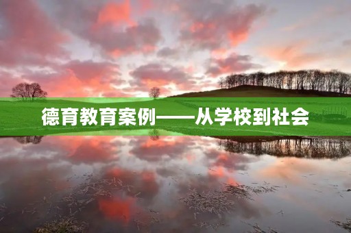 德育教育案例——从学校到社会