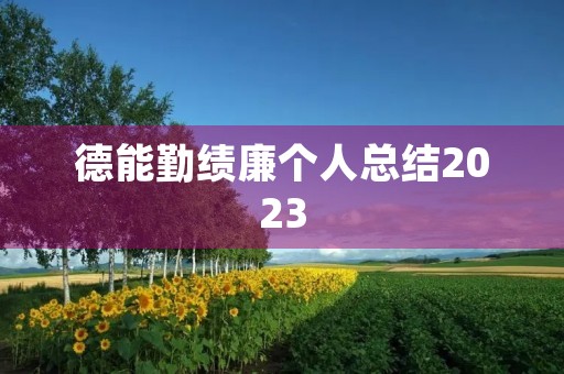 德能勤绩廉个人总结2023 德能勤绩廉个人总结2023