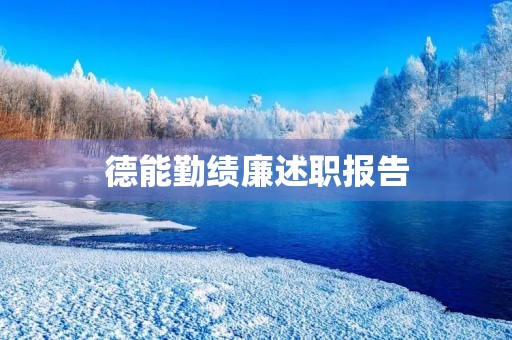德能勤绩廉述职报告