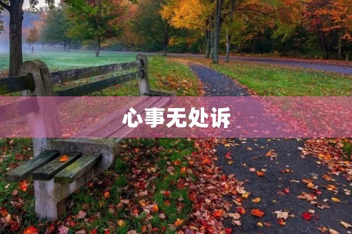 心事无处诉，独自难安