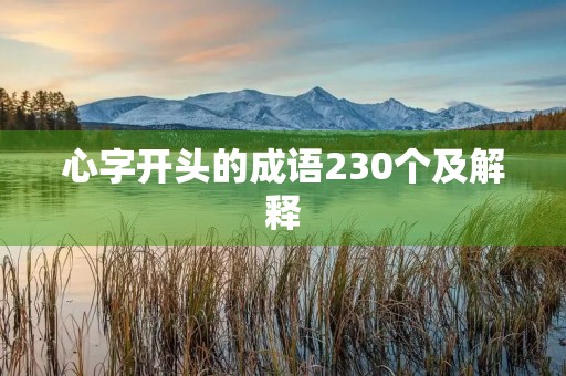 心字开头的成语230个及解释 心字开头的成语230个及解释