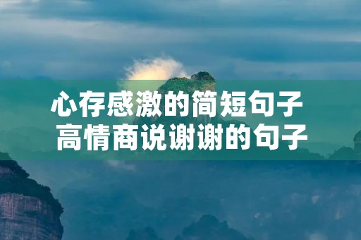 心存感激的简短句子 高情商说谢谢的句子