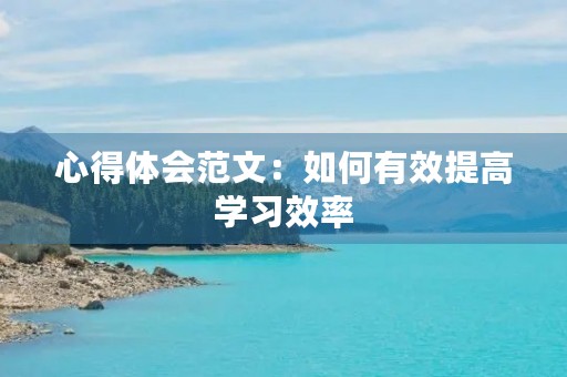 心得体会范文：如何有效提高学习效率