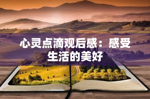 心灵点滴观后感：感受生活的美好