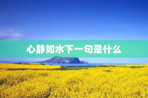 心静如水下一句是什么,心静如水下一句是什么谚语 心静如水下一句是什么,心静如水下一句是什么谚语