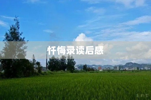 忏悔录读后感