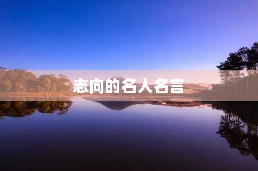 志向的名人名言，树立志向的名人名言