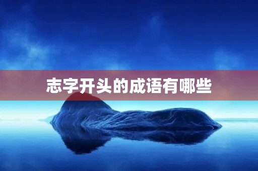 志字开头的成语有哪些 志字开头的成语有哪些