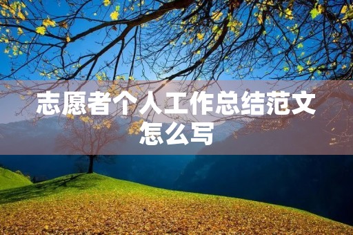 志愿者个人工作总结范文怎么写